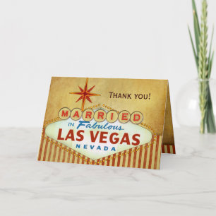 Tacka dig att card för Las Vegas bröllop Tack Kort
