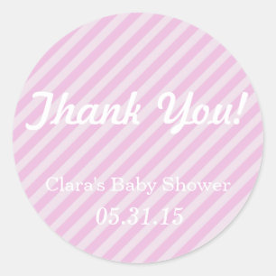 Tacka dig baby showerklistermärkear runt klistermärke