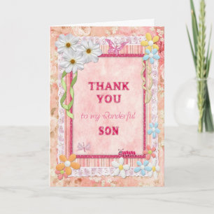 Tacka dig det son-, blomma- och tack kort
