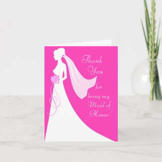 Tacka dig för att vara min maid of honor - rosa tack kort