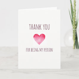 Tacka dig för att vara min personvalentines tack kort
