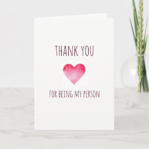Tacka dig för att vara min personvalentines tack kort