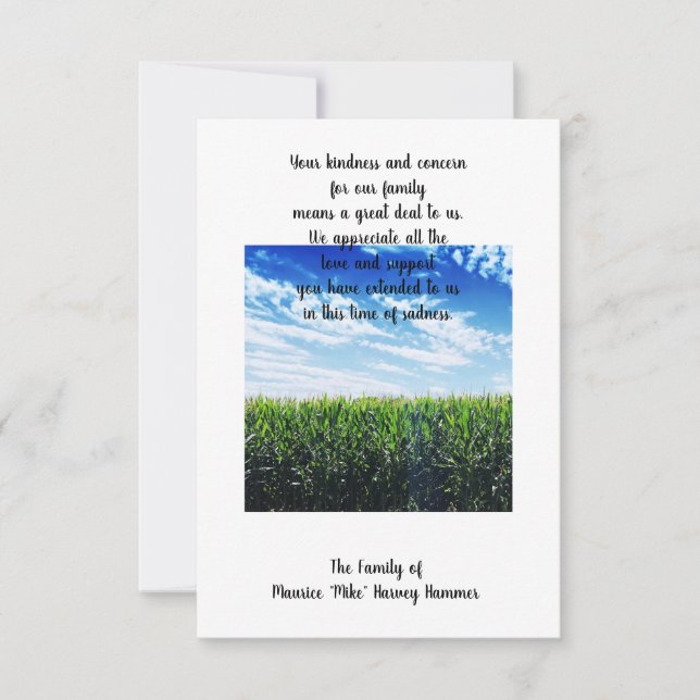 Tacka dig för din vänlighet tack kort (Framsida)