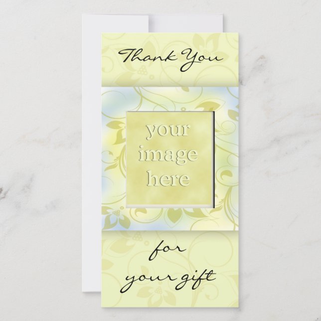 Tacka dig för gåvan - grönt tack kort (Framsida)