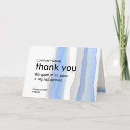 tacka dig för vattenfärgen rand blue grått tack kort
