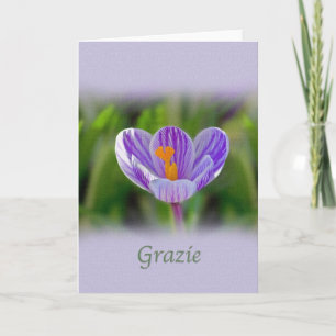 Tacka dig, Grazie, italienare, blommigt Tack Kort