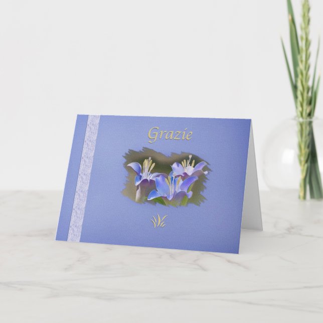 Tacka dig, Grazie, italienare Tack Kort (Framsida)