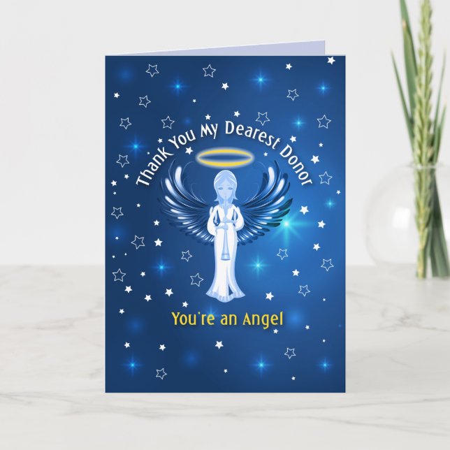 Tacka dig min mest kära oljedosering - blått tack kort (Framsida)