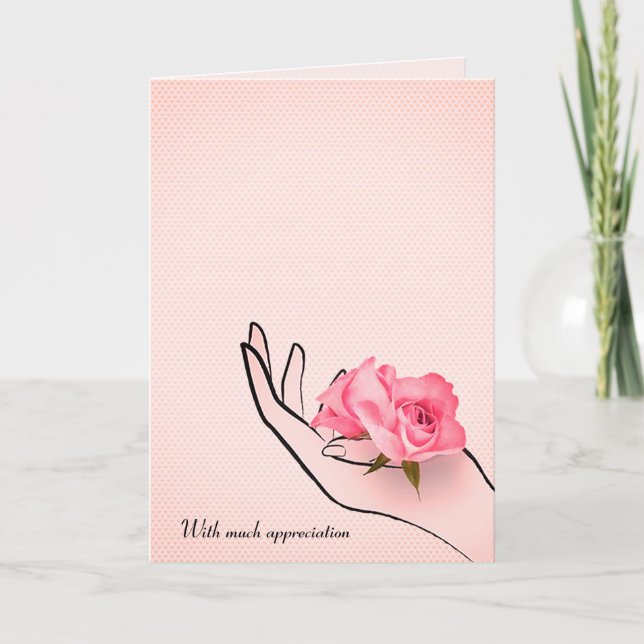 tacka dig steg räcker in kort (Framsida)