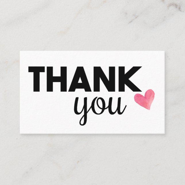 Tacka dig unika visitkortar för hjärta visitkort (Framsida)