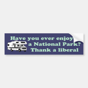 Tacka en liberal person för nationalparker bildekal