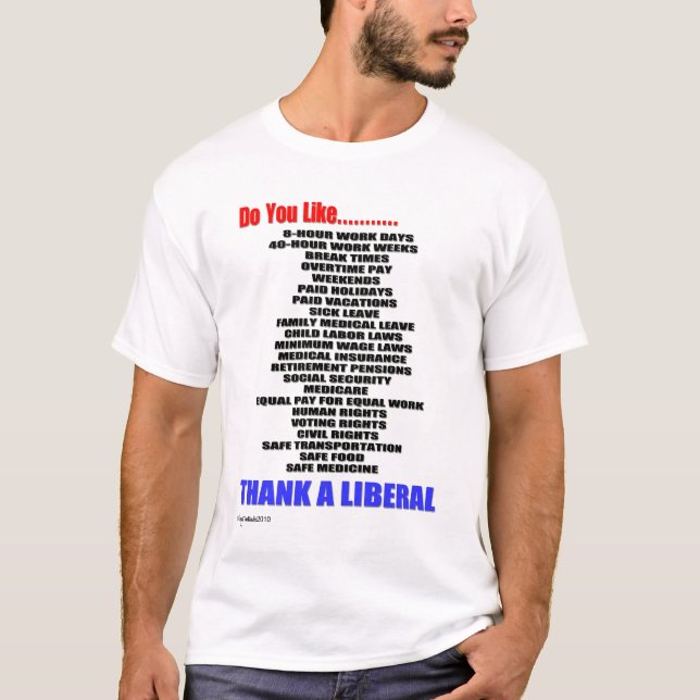 Tacka en liberal person tee shirt (Framsida)
