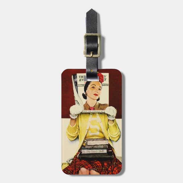 Täcka flickan bagagebricka (Vertikal Framsida)