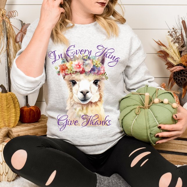 Tacka För Allt Sött Blommigt Lama T Shirt (Skapare uppladdad)