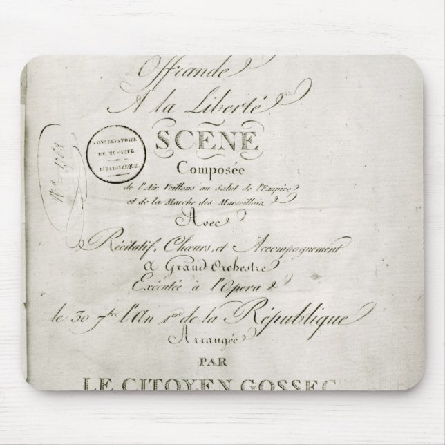 Täcka för ställningen av 'Offrande en la Liberte Musmatta (Framsidan)