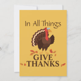 Tacka Gud för Allt Kalkon Thanksgiving Julkort