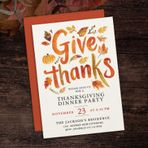 Tacka Gud Thanksgiving Höst Middag Akvarell