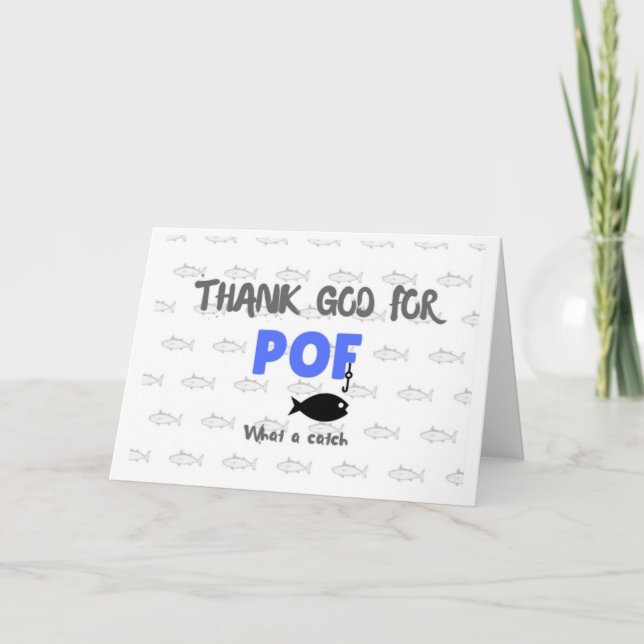 Tacka guden för överflöd av fiskkortet helgkort (Framsida)