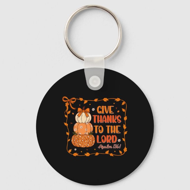 Tacka Herren Kristna Pumkins Tack Nyckelring (Framsida)