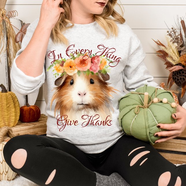 Tacka i Allt Blommig Söt Marsvin T Shirt (Skapare uppladdad)