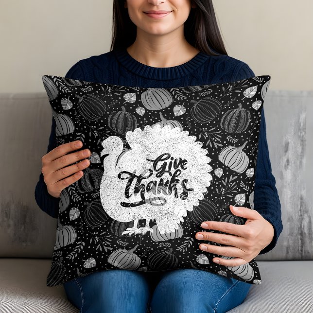 Tacka Kalkon Thanksgiving Vintage Kudde (Skapare uppladdad)