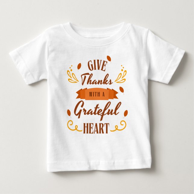 Tacka med ett tacksamt hjärta  t shirt (Framsida)