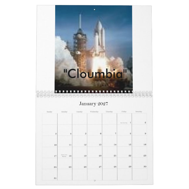täcka rymdfärjan Calander, 2008 Kalender (Jan 2027)