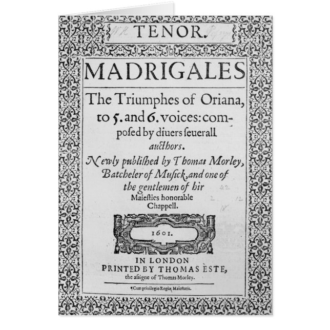 Täcka till tenordelen hälsningskort (Framsidan)