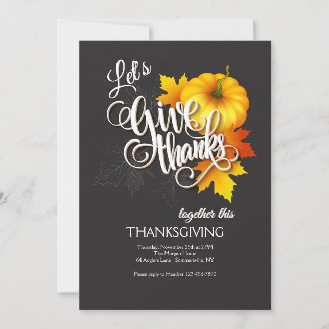 Tacka Tillsammans Thanksgiving Inbjudningar (Framsida)