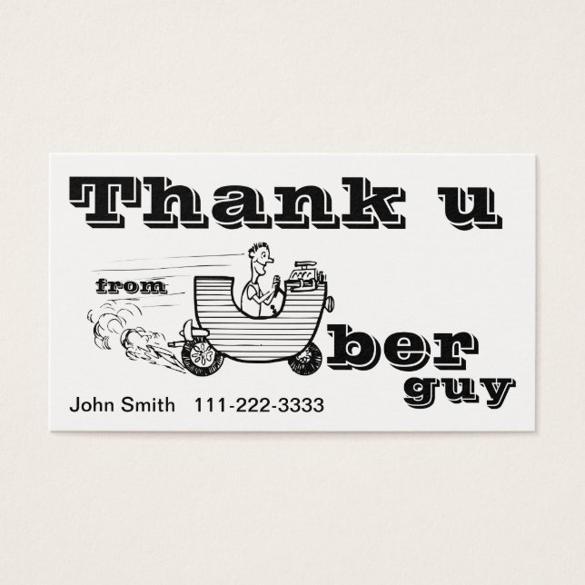 Tacka U - från den Uber grabben Visitkort (Framsidan)