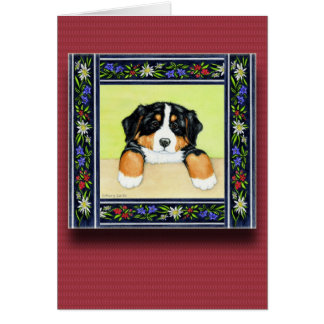 Täcka valpen hälsningskort