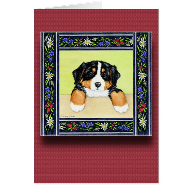 Täcka valpen hälsningskort (Framsidan)