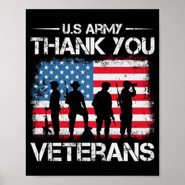 Tacka Veterans Day För Barn Ungdom Patriotisk Poster (Framsidan)