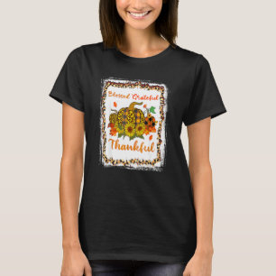 Tackad Tacksam Tacksägelse Tacksgivingdag Leopard T Shirt