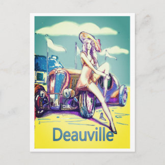 Täckande 1900 tävling-motoplan för deauville vykort