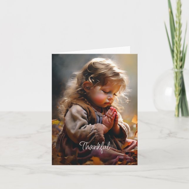 Tackande barnblanka Thanksgiving Kort (Framsida)