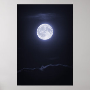 Täckande fullmåne för moln poster