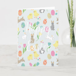 Täckande Påsk-kort med bunnier och ägg Helgkort