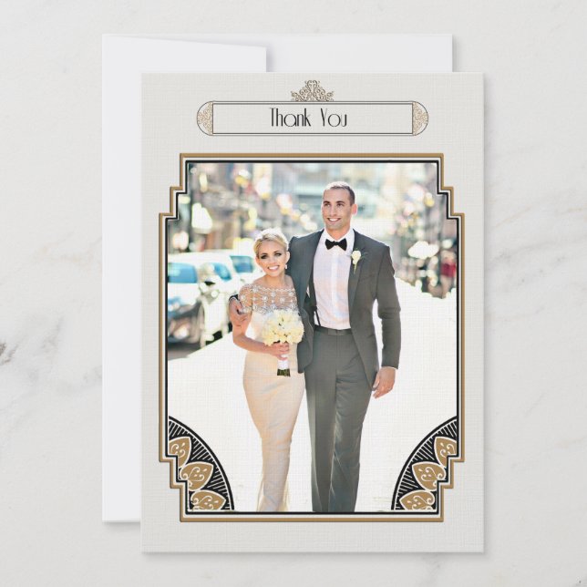 Tackar guld- Posh för art déco You2 Tack Kort (Framsida)