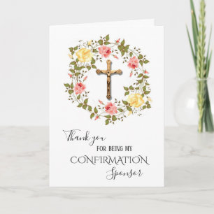 Tackbekräftelsesponsorn blommar crucifixen tack kort
