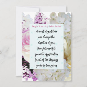 Tackbibelvers Floral Meditationskort Inbjudningar
