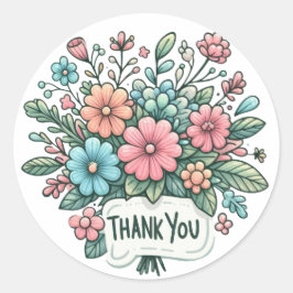 Tackblommor Runt Klistermärke