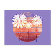 Tackblommor vid solnedgång - Lila