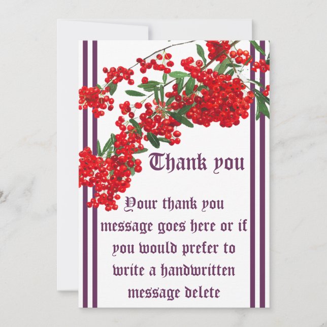 tackbrev med rönn inbjudningar (Framsida)