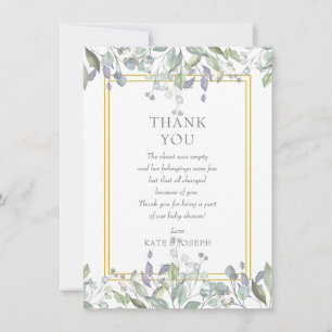 Tackdikter för baby shower med Sage och Lilac Past Tack Kort