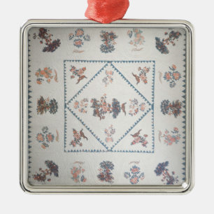 Täcke i "Broderie Perse", applicerad c.1800 (, Julgransprydnad Metall