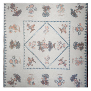 Täcke i "Broderie Perse", applicerad c.1800 (, Kakelplatta
