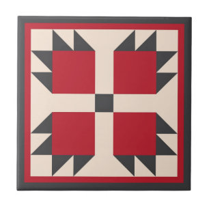 Täcke Trivet - Bearcatskvarter (svart/rött) Kakelplatta