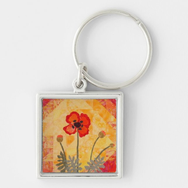 Täckekvarter Kaychain Fyrkantig Silverfärgad Nyckelring (Framsidan)