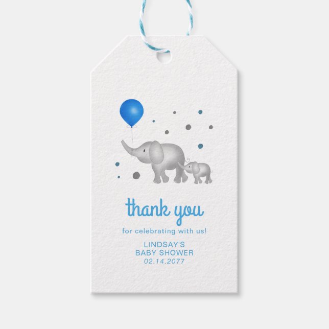 Tacken Adsible Watercolor Elephants Presentetikett (Framsidan)